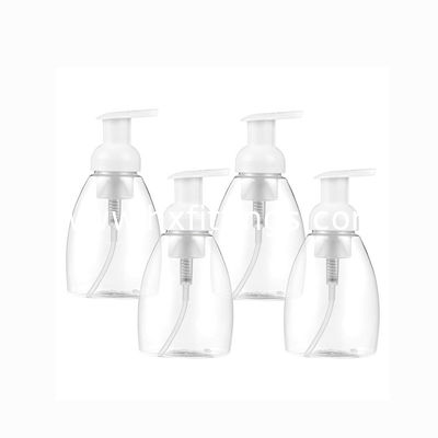 Chai xà phòng nhựa trong suốt hình bầu dục 300ML với nắp bơm nhựa trắng nhà cung cấp