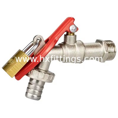 Ngoài Trời 1/2 "Tay Cầm Sắt Hợp Kim Kẽm Bibcock Có Khóa Chống Ăn Mòn Tường Sân Vườn Vòi Nước Cho Máy Giặt