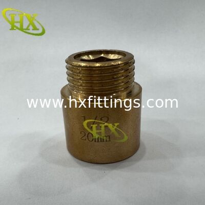 Chất lượng nóng 1/2 đầu nối bằng đồng thau mở rộng núm vú ổ cắm bu lông đầu nửa ren