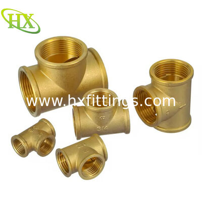 Các phụ kiện ống chữ T bằng đồng có ren BSP/NPT nữ có kích thước 1/2" 3/4" 1" cho áp suất thấp.